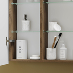 Зеркальный шкаф для ванной комнаты Sancos Mirror 890x150х740 мм, с LED подсветкой, цвет дуб чарльстон, арт. MI90ECH