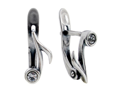"Нотки" серьги в серебряном покрытии из коллекции "Нотки" от Jenavi  с английским замком