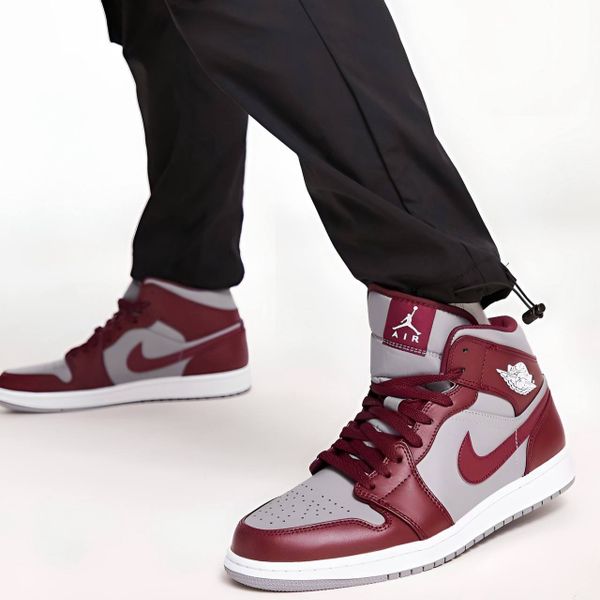 Nike Air Jordan 1 Mid Team Red Grey White