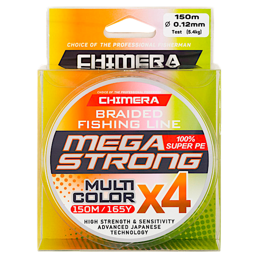 Шнур Chimera Megastrong Multicolor X4 150м 0.14мм  8.18кг