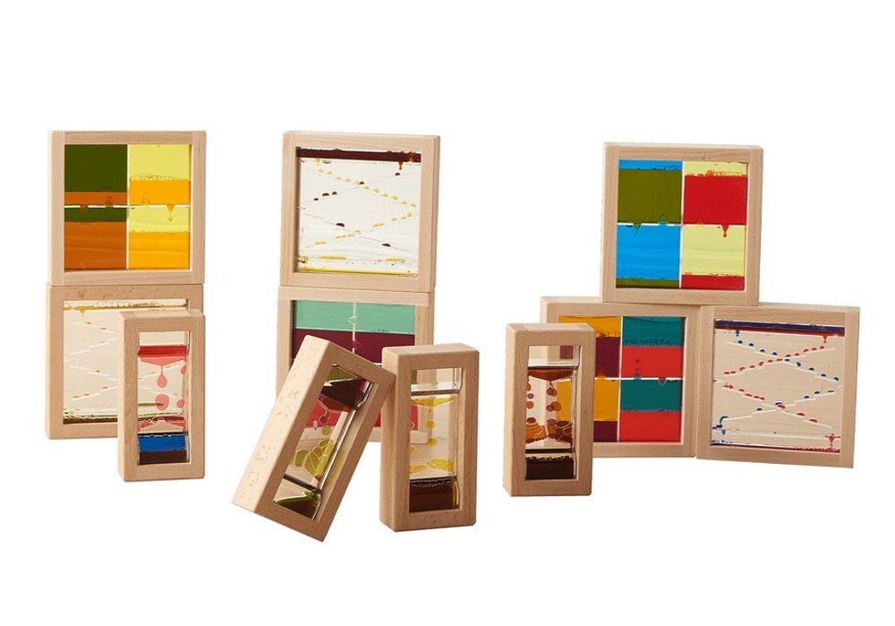 Деревянные сенсорные блоки с жидкостью с эффектом движения (10 штук)