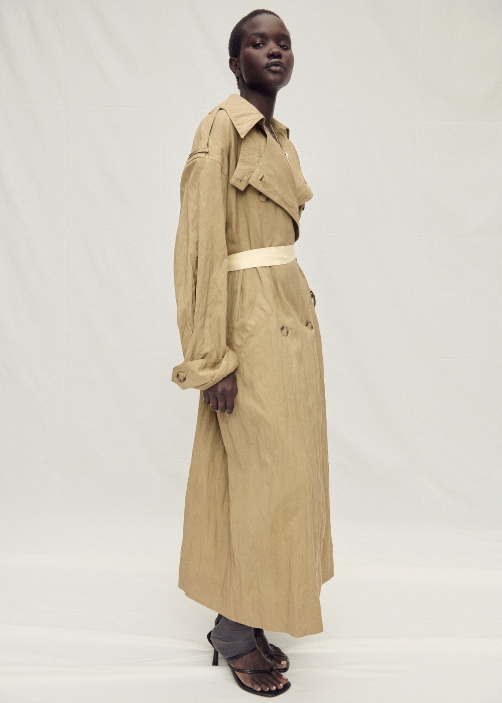 MANGO Плащ с поясом, светло-коричневый