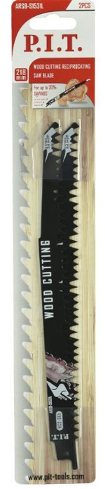 Полотна для сабельной пилы по дер. 2шт S1531L / 218мм, быстр.груб.рез / ARSB-S1531L