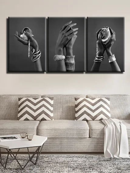 Модульная картина "Руки с серебром"