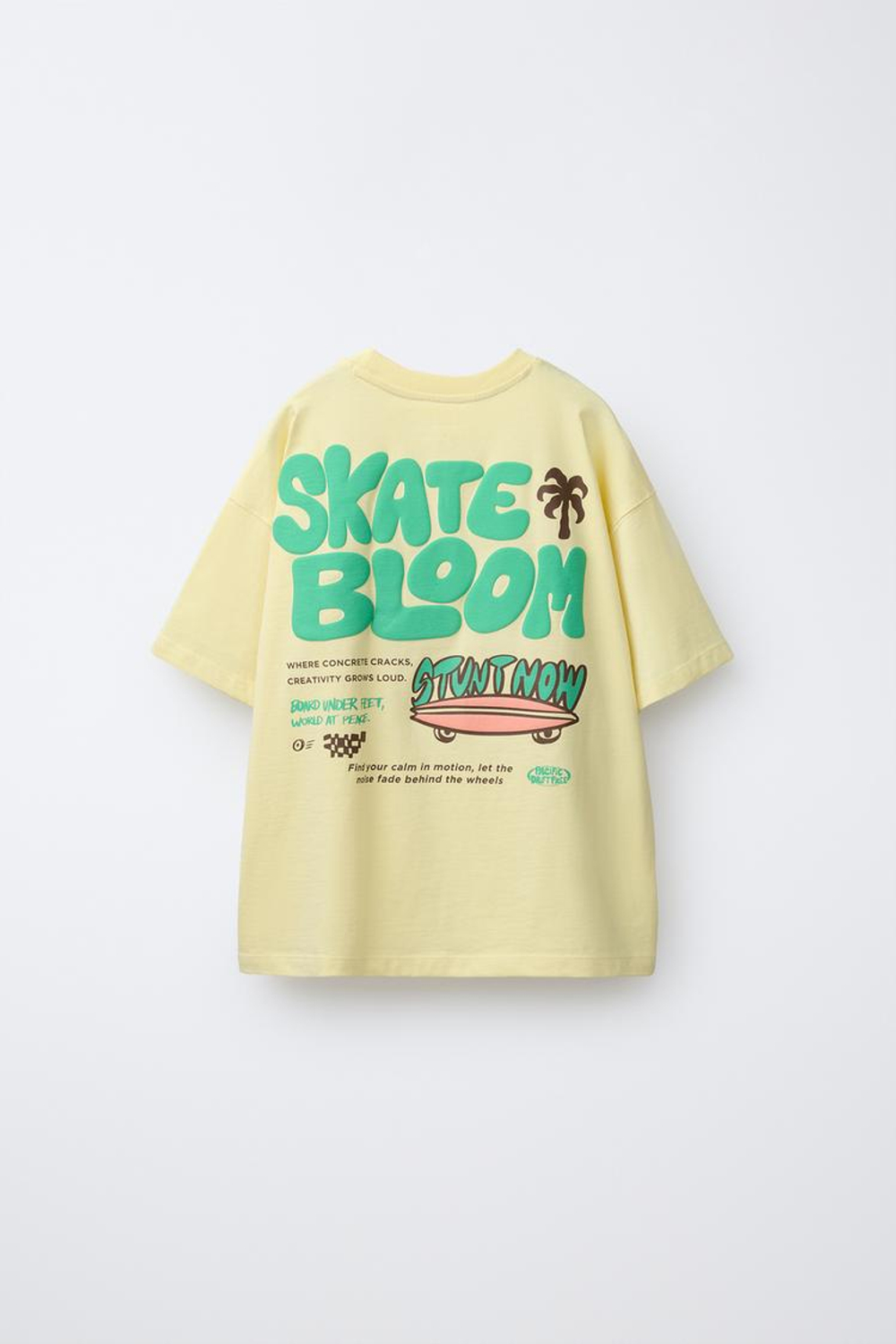 ZARA ФУТБОЛКА С РЕЛЬЕФНЫМ ПРИНТОМ, ЖЕЛТЫЙ