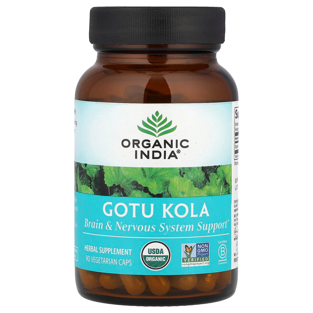 Organic India, Готу кола, 90 вегетарианских капсул (350 мг на капсулу)