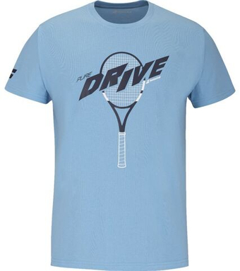Футболка для мальчика теннисная Babolat Drive Cotton Jr - небесный