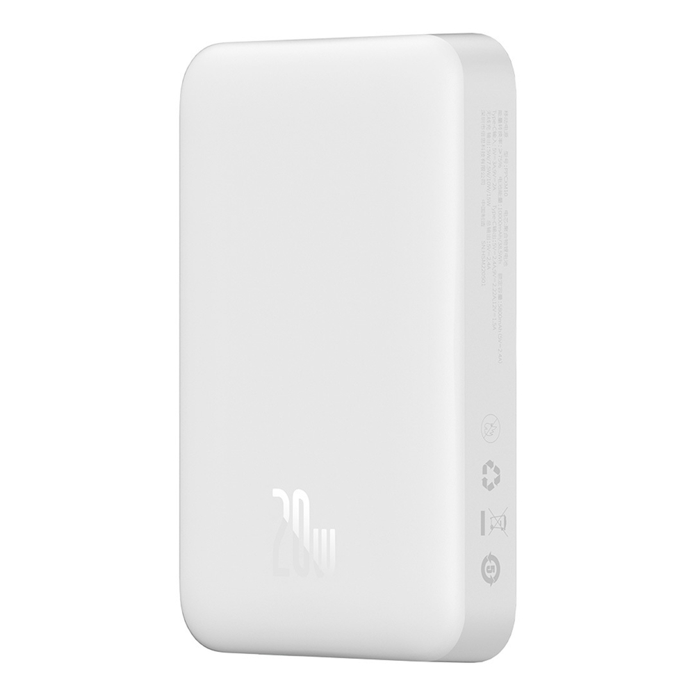 Внешний аккумулятор + Беспроводная зарядка Baseus Magnetic Mini Wireless Fast Charge Power Bank C+Qi 10000mAh 20W (MagSafe) - White