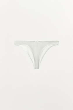 ZARA БАЗОВЫЕ ПЕРФОРИРОВАННЫЕ ТРУСЫ, БЕЛЫЙ