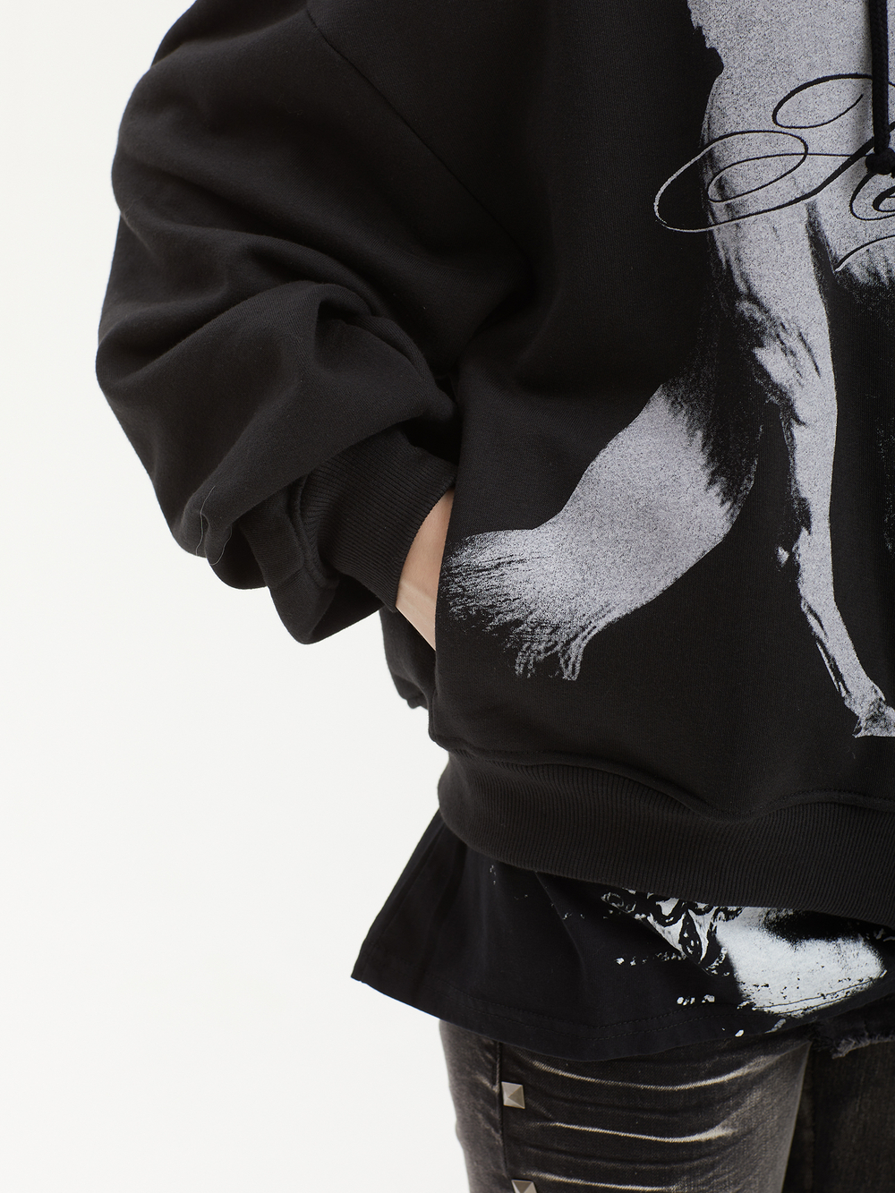 Женская Толстовка Black Unicorn Graphic Oversized Zip Up