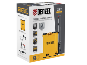 Опрыскиватель ранцевый аккумуляторный DENZEL D-16LA, 16 л, щелочной акк, 12 В, 8 Ач
