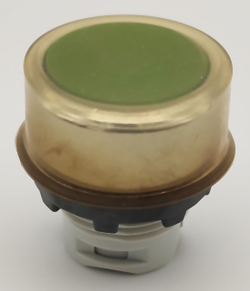 2шт Кнопка  зелёная светосигнальная ABB MP1-10G с фиксацией и колодкой (1SFC151015V0001)