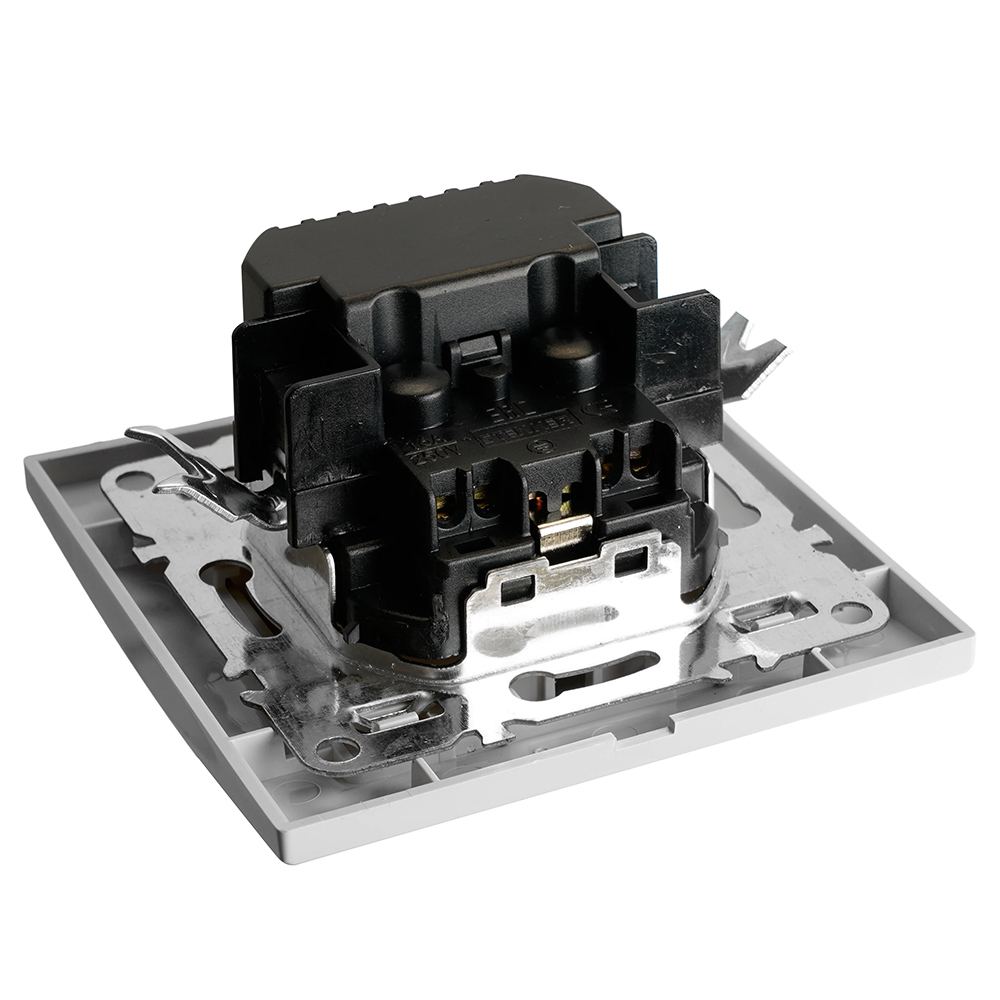 Розетка 1-местная STEKKER, PST16-9016-01, 250В, 2.1А с USB+ type C, серия Эрна, белый 50076