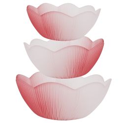 Салатник, набор 3шт. "Frost" (розовый) d=12,5/17/20 см (стекло) (транспортная упаковка)