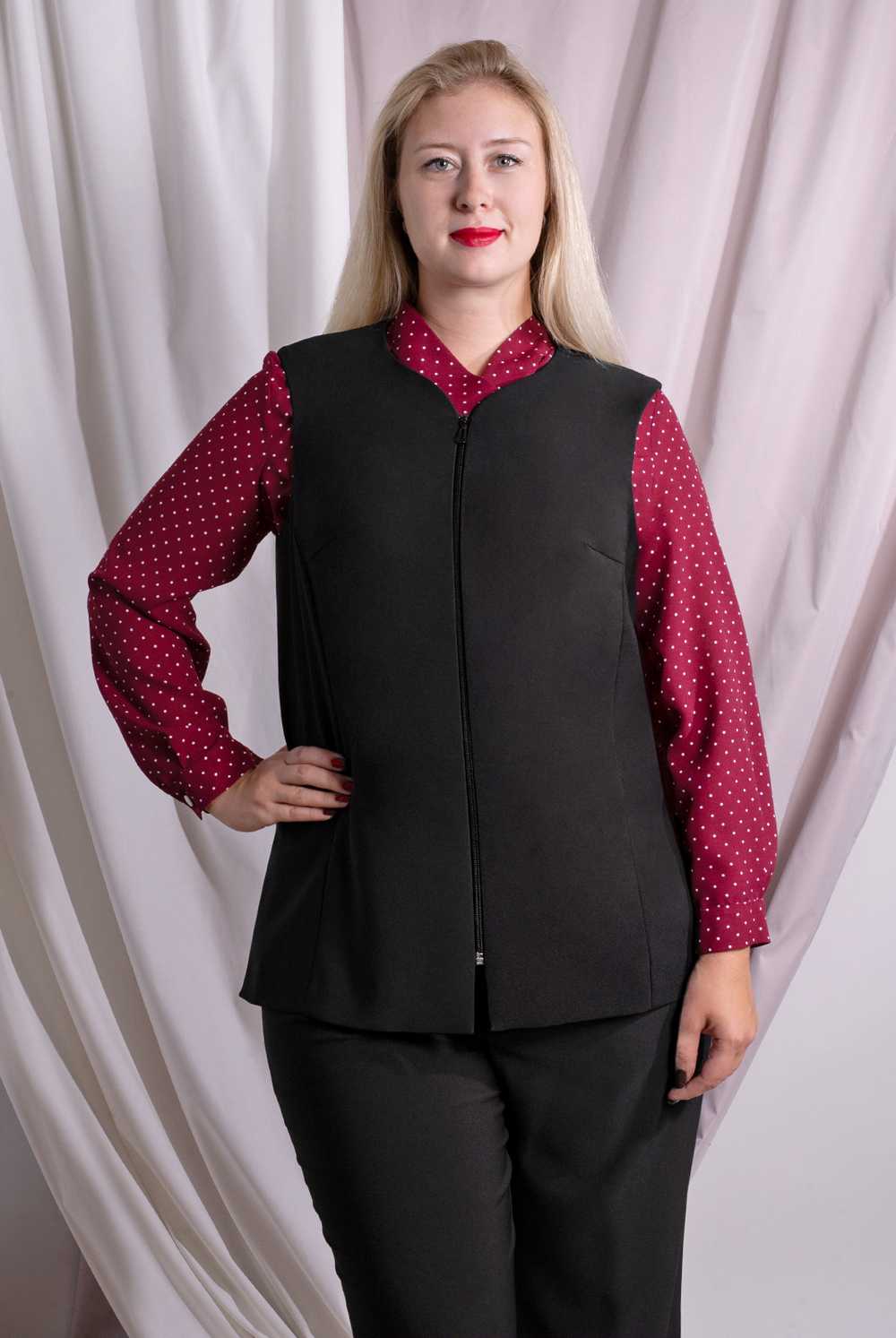 Жилет без подклада 3390ВЕ, черный #70Ч063390ВЕ