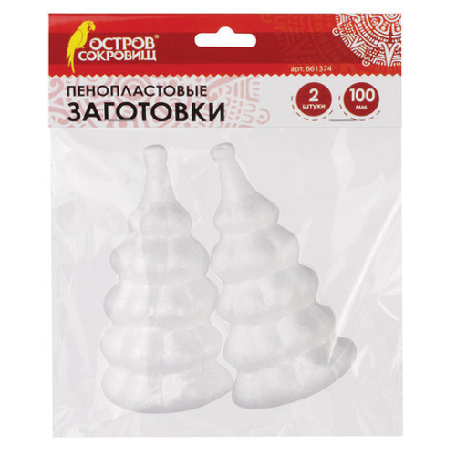 Заготовка для творчества из пенопласта Ёлочки 2 шт. 100 мм ОСТРОВ СОКРОВИЩ (661374)