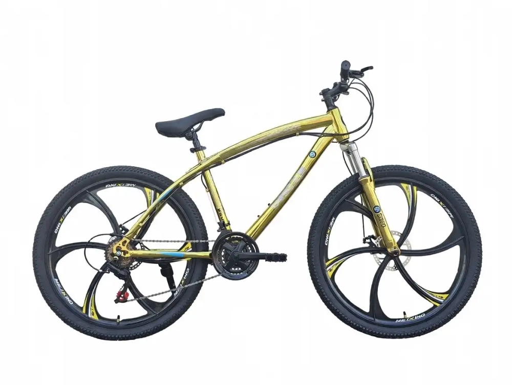 Велосипед Dinos 26" 21скор (стальная рама, диск. тормоз, Литые диски 6 лучей) Золотой (DIN-40-3)