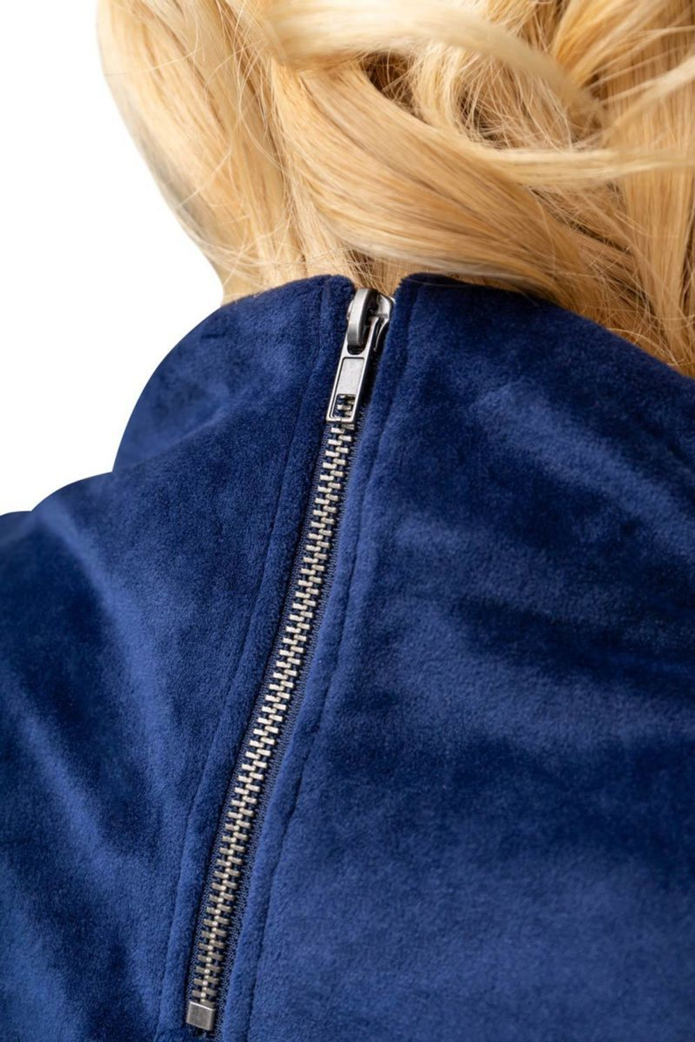 Костюм с декором на груди и замочком на спинке (Размер: XL) (Цвет: синий)