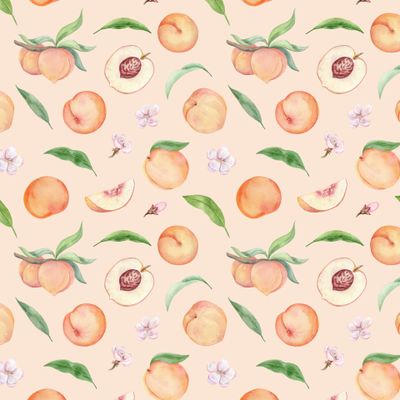 принт с персиками