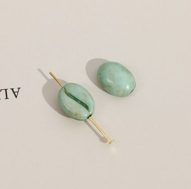Подвеска Кофе зерно, тиффани, акрил, 10*8 мм, Ф066