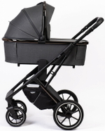 Детская коляска Peppy Tecla 3 в 1 с автокреслом Rise Shadow Antrazit Chrome Edition (Графитовый)