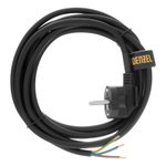 Шнур сетевой Energy Series, ПВС, 3 м, 3 x 1,5 мм, с неразборной вилкой, черный, Denzel