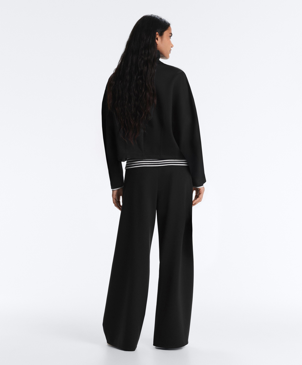 Oysho Куртка Boxy с эффектом неопрена, черный