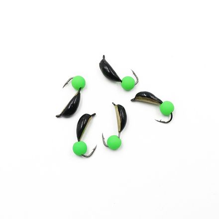 Мормышка вольф. безнасадочная "ЯМАН" Малек №3, d-3 мм, L-8 мм, вес 0,55 гр., фц. зеленый шар