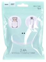Кабель 1m USB/Micro 2.4A X13 Hoco white