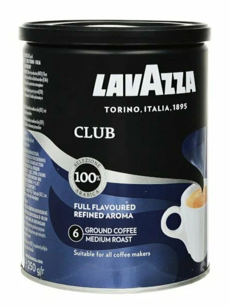 Кофе молотый Lavazza Club жестяная банка, 250 г 4 шт