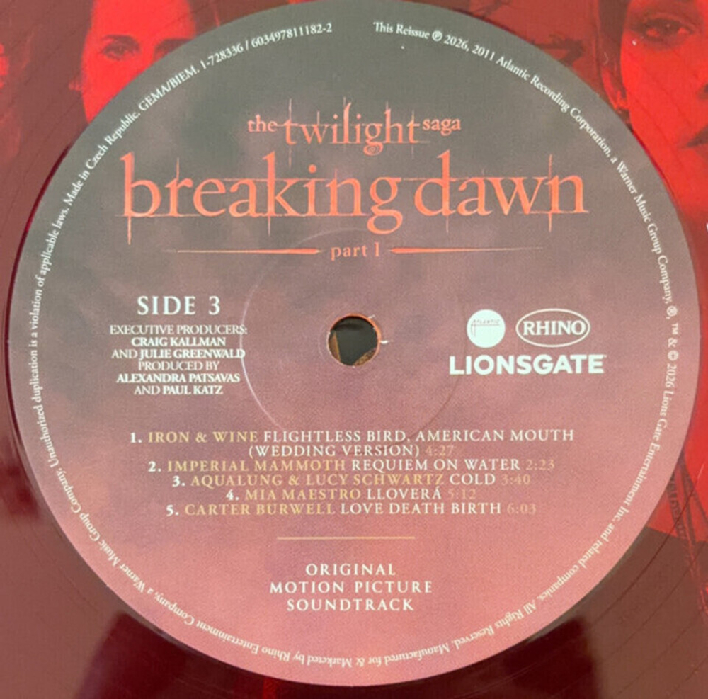 Soundtrack / The Twilight Saga: Breaking Dawn, Part 1 (Original Motion Picture Soundtrack)(Coloured Vinyl)(2LP)
