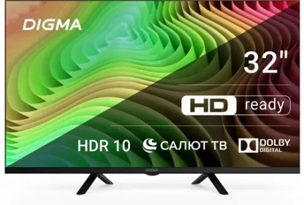 Телевизор 32" Digma DM-LED32SBB34, HD, черный
