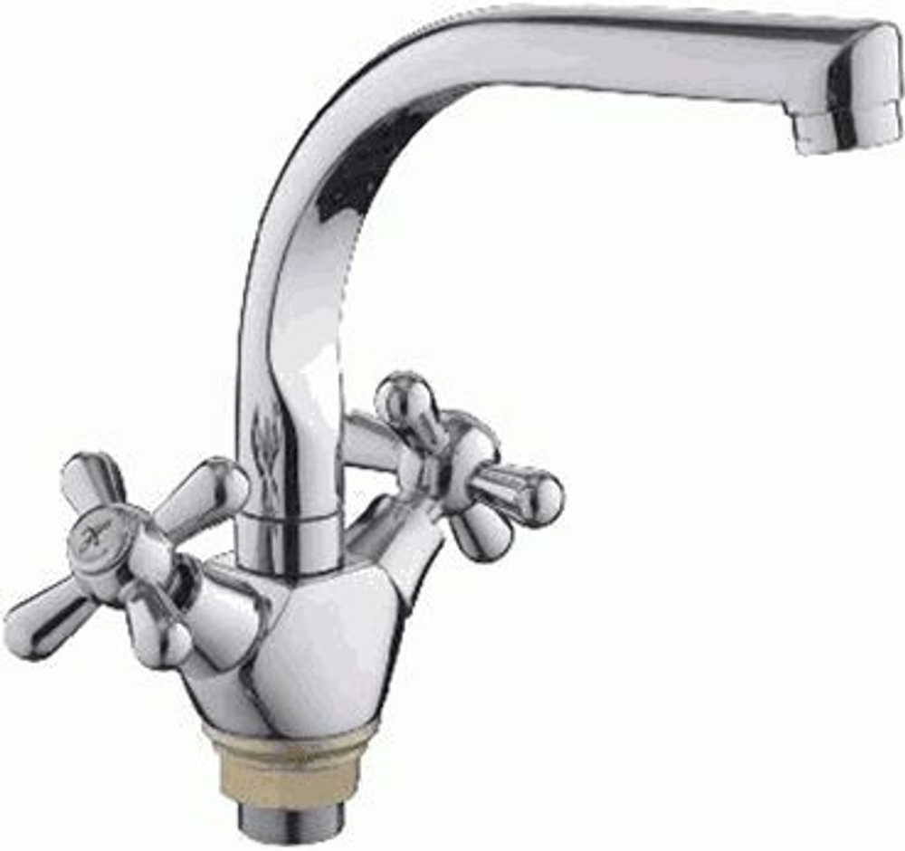 смеситель кухня LEDEME керамика крест с гайкой L5818-2