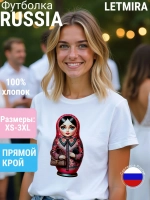 Футболка с принтом Матрёшка