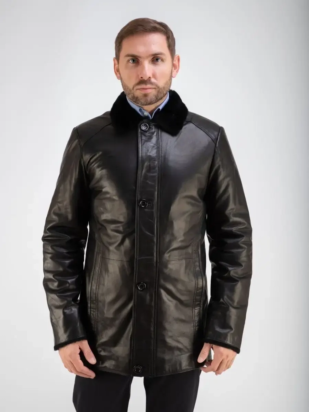 Дубленка мужская натуральная на меху куртка зимняя Турция