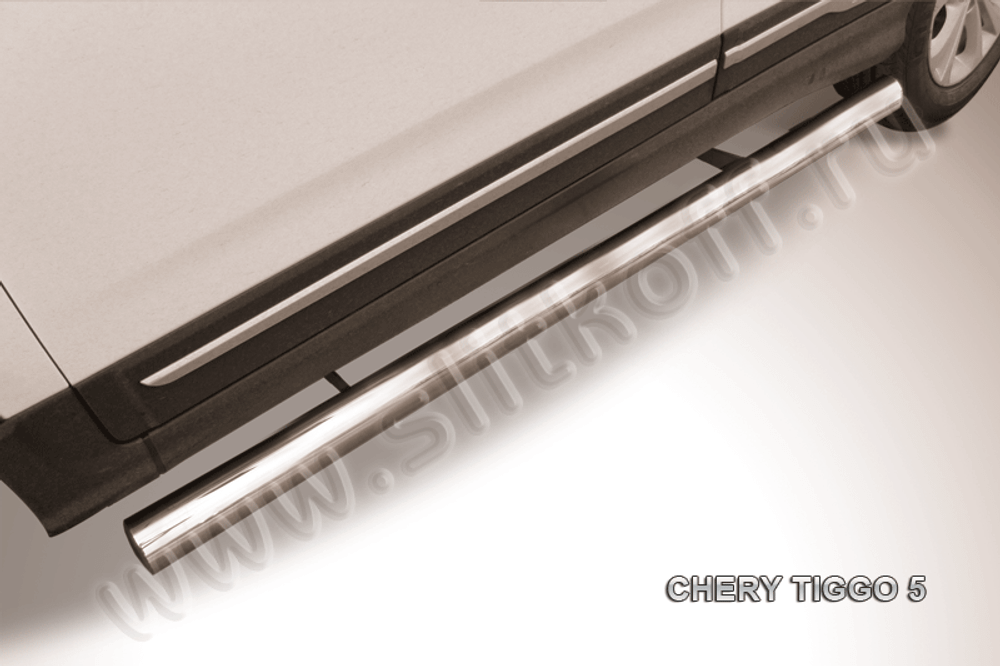 Пороги из нержавейки Chery Tiggo 5 (2014-2016) d76 труба
