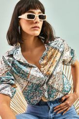 Qadın üçün ipək bluz rəngli 30801019