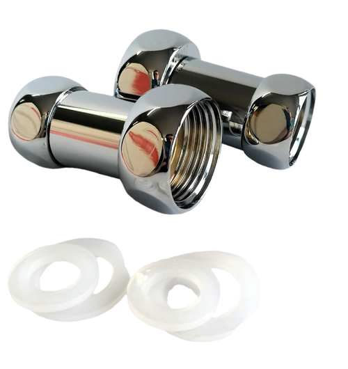 Прямые соед. с двумя нак.гайками для п/с хром 1"*3/4" г/г TIM