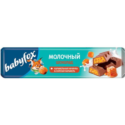 Шоколад молочный Baby Fox с карамельной начинкой 45 гр