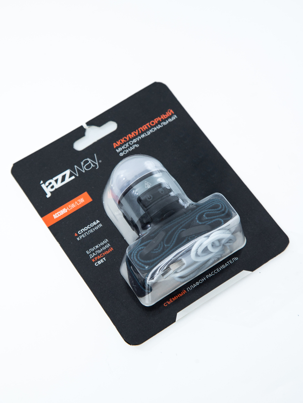 Фонарь JAZZway AccuH5-L5W/L3W, Li-Ion налобн.