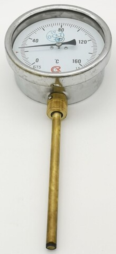 Термометр биметаллический БТ-52.211 (0+160) G1/2, 150мм, 1.5 радиальный