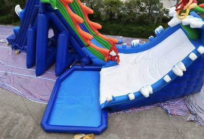 Надувная водная горка с бассейном «Большой спуск», 20*16,5*10 м