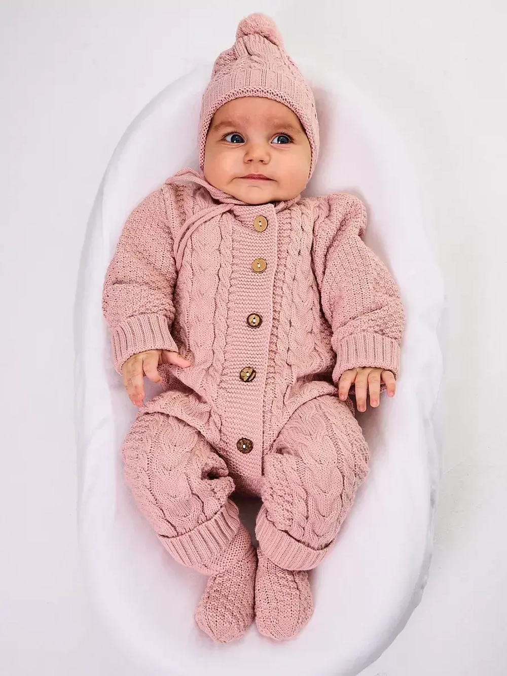 вязаный комбинезон для новорожденных