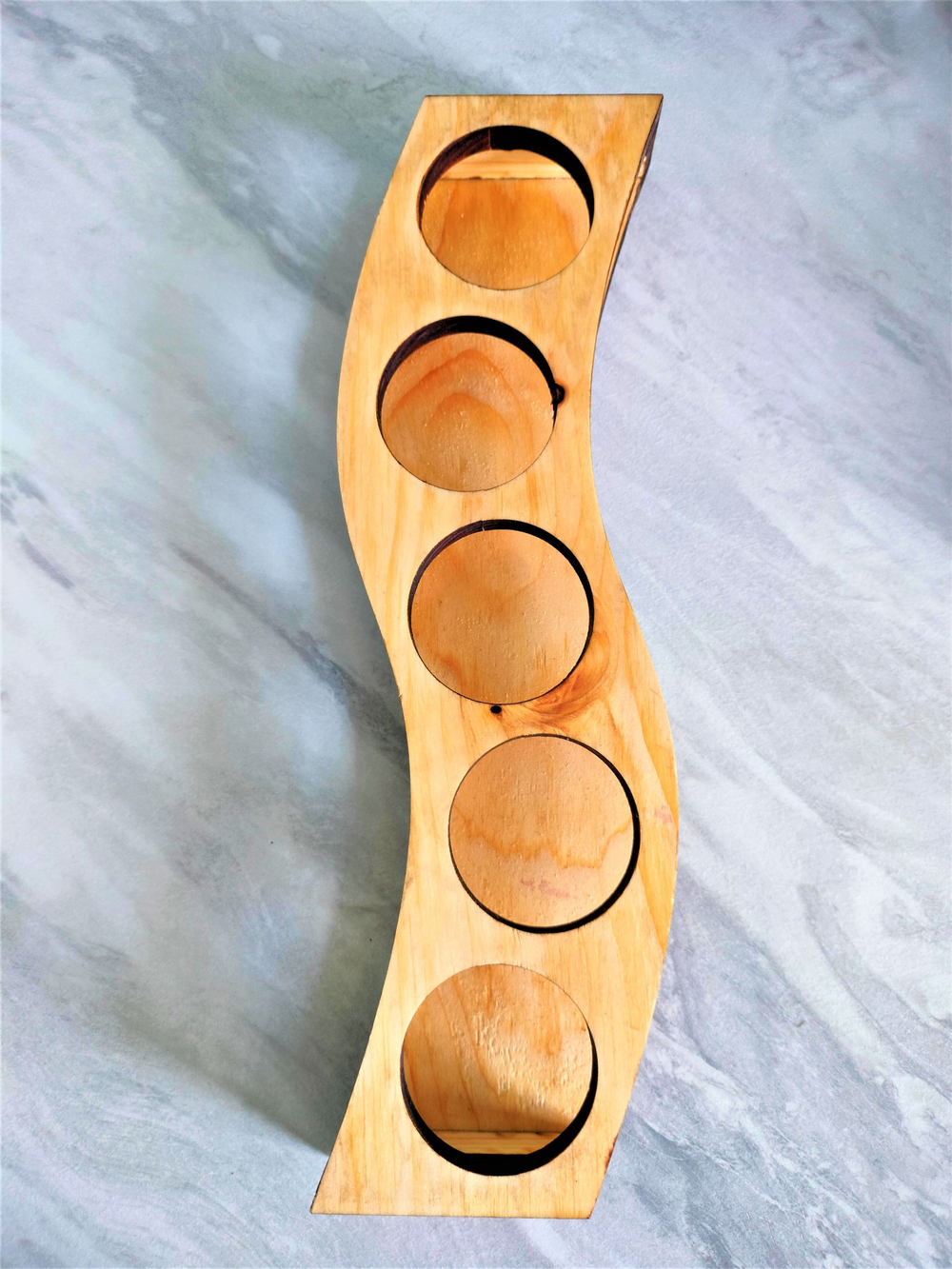 Шотница подставка из кедра с 5 стопками