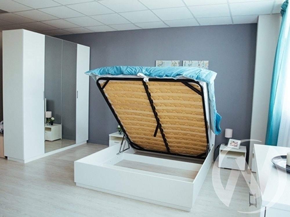 Кровать 1;2 с подъемным механизмом Спальня Тиффани (белый текстурный)