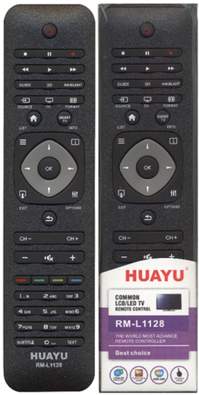 Пульт ДУ UNIVERSAL PHILIPS RM-L1128 LCD HUAYU (корпус 2422 5499 0477)