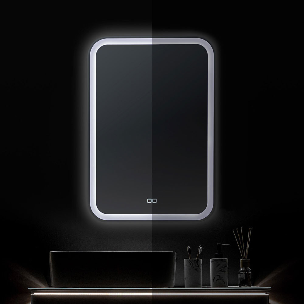 Зеркало с подсветкой Мальва RGB, 55х80 см (сенсорный выключатель, смена цвета)