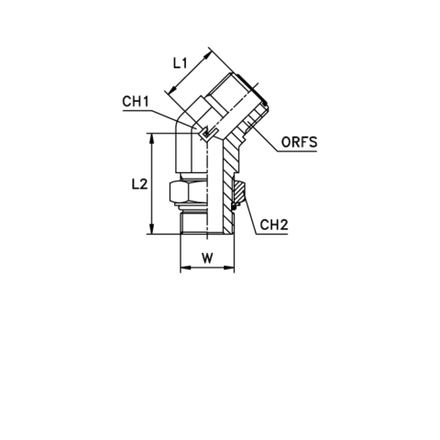 Штуцер FMH45 ORFS 9/16'' D06 UNF 7/16'' удлиненный