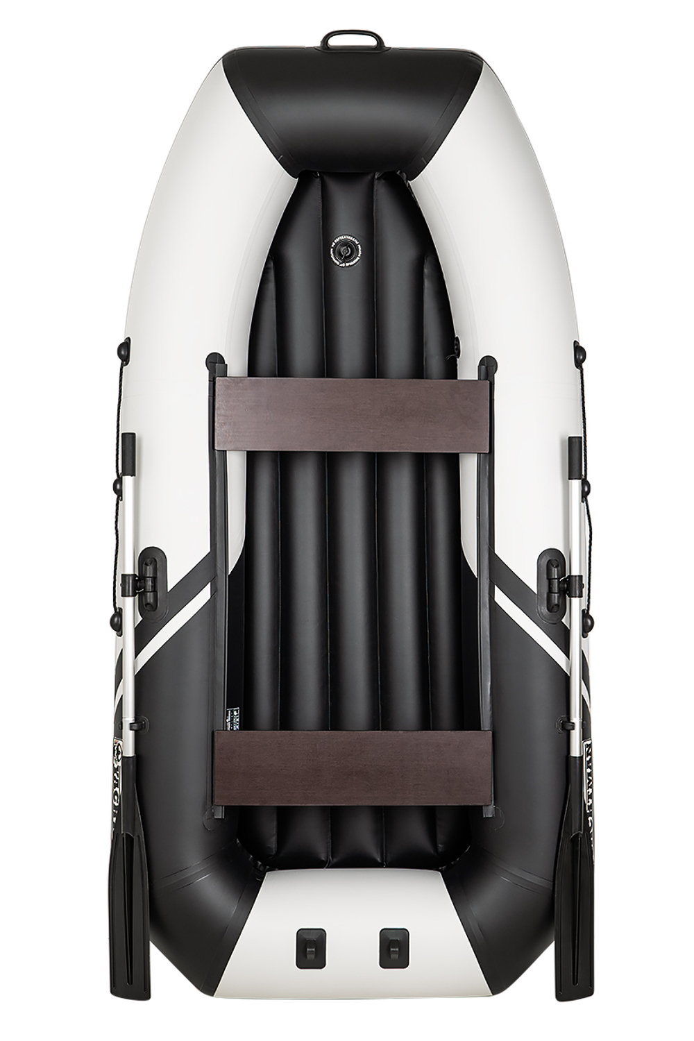 YACHTMAN-260 МНД НАДУВНОЕ ДНО (Яхтман) белый-черный (лодка ПВХ с усилением)