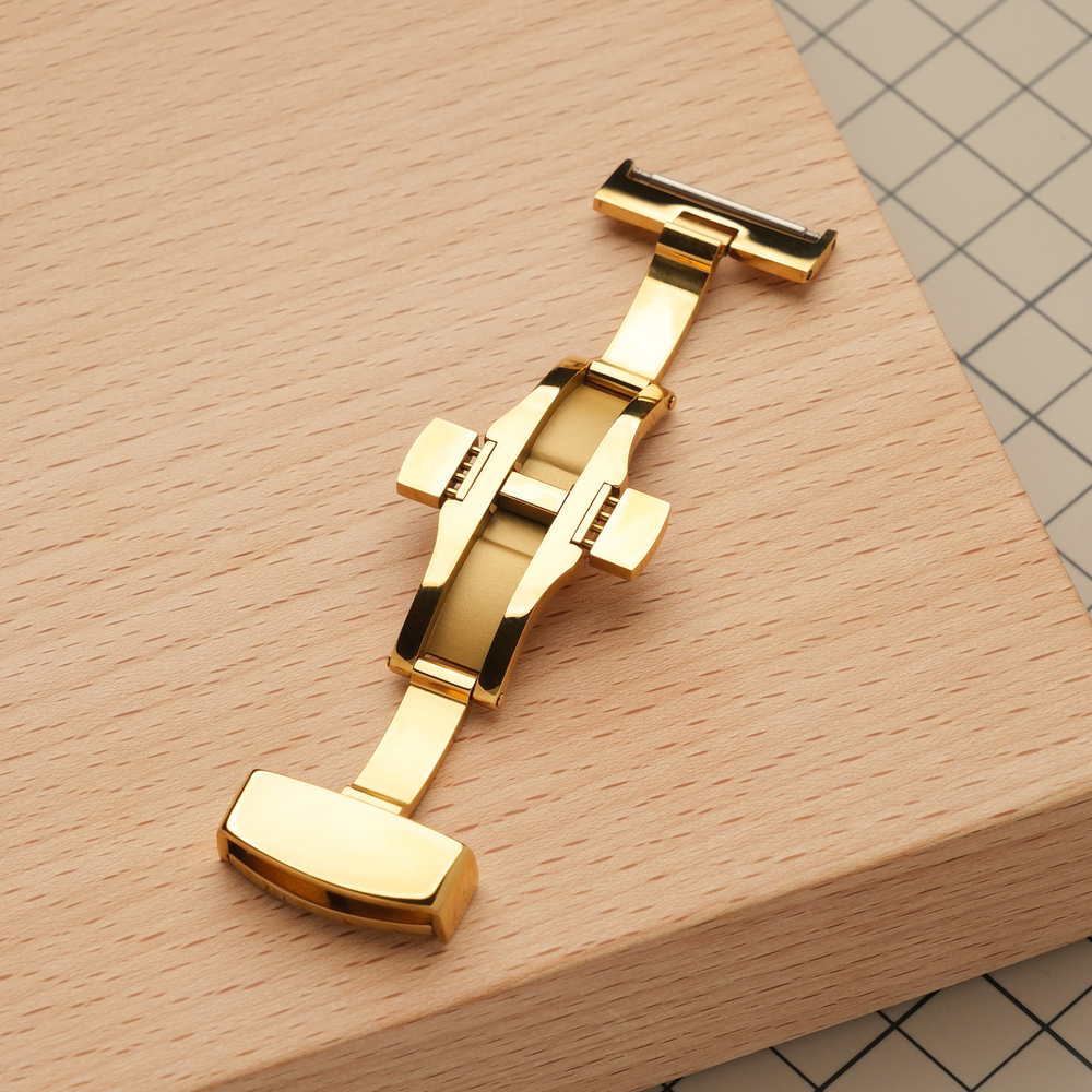 Застежка-бабочка с фиксирующим механизмом, цвет золото